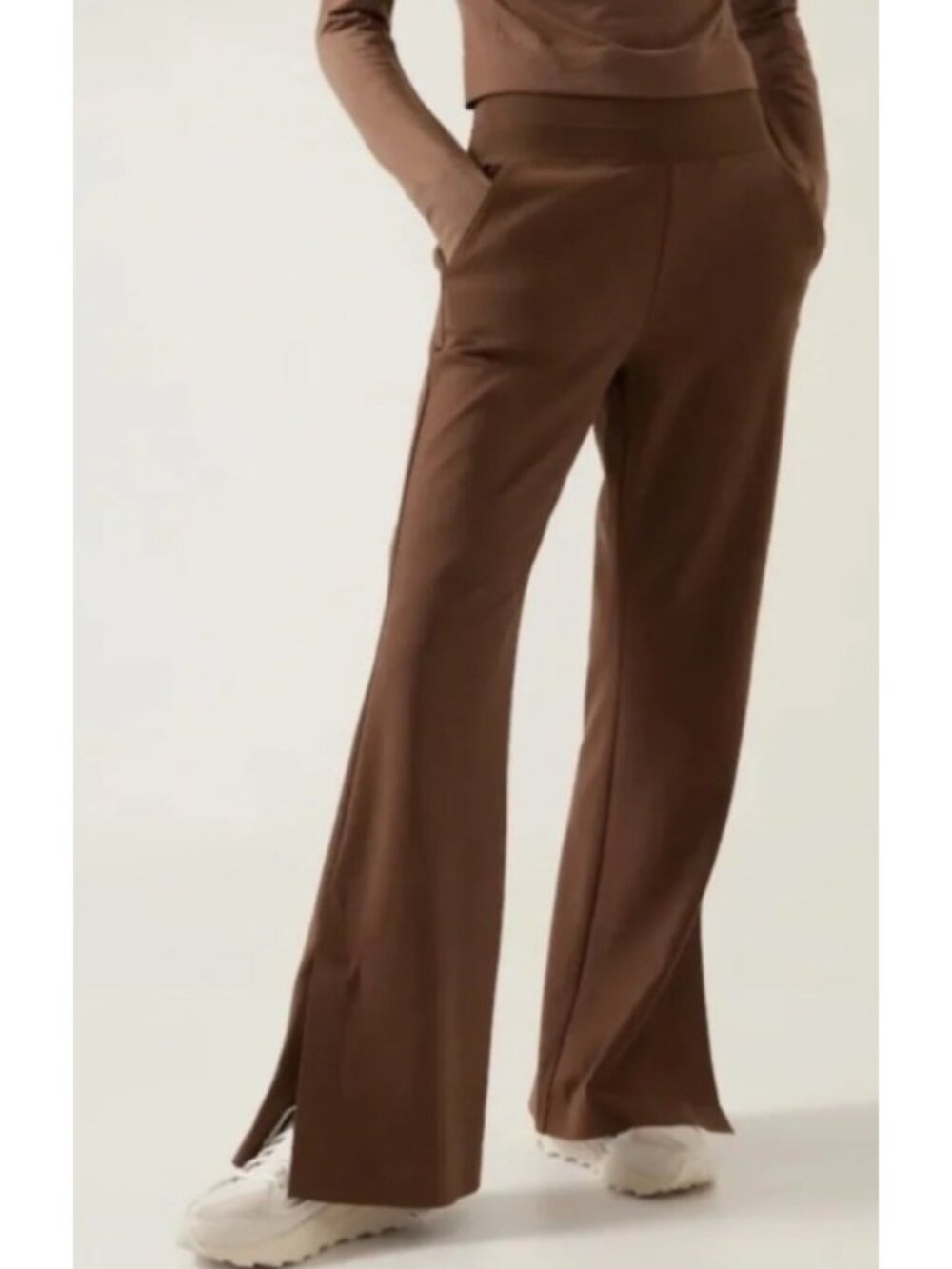 NEW Athleta Venice Pants Pull-On Relaxed-Fit Small Mahogany Brown Loungewear